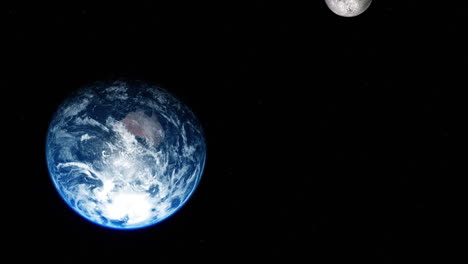 Planet-earth-with-the-moon-rotating-around